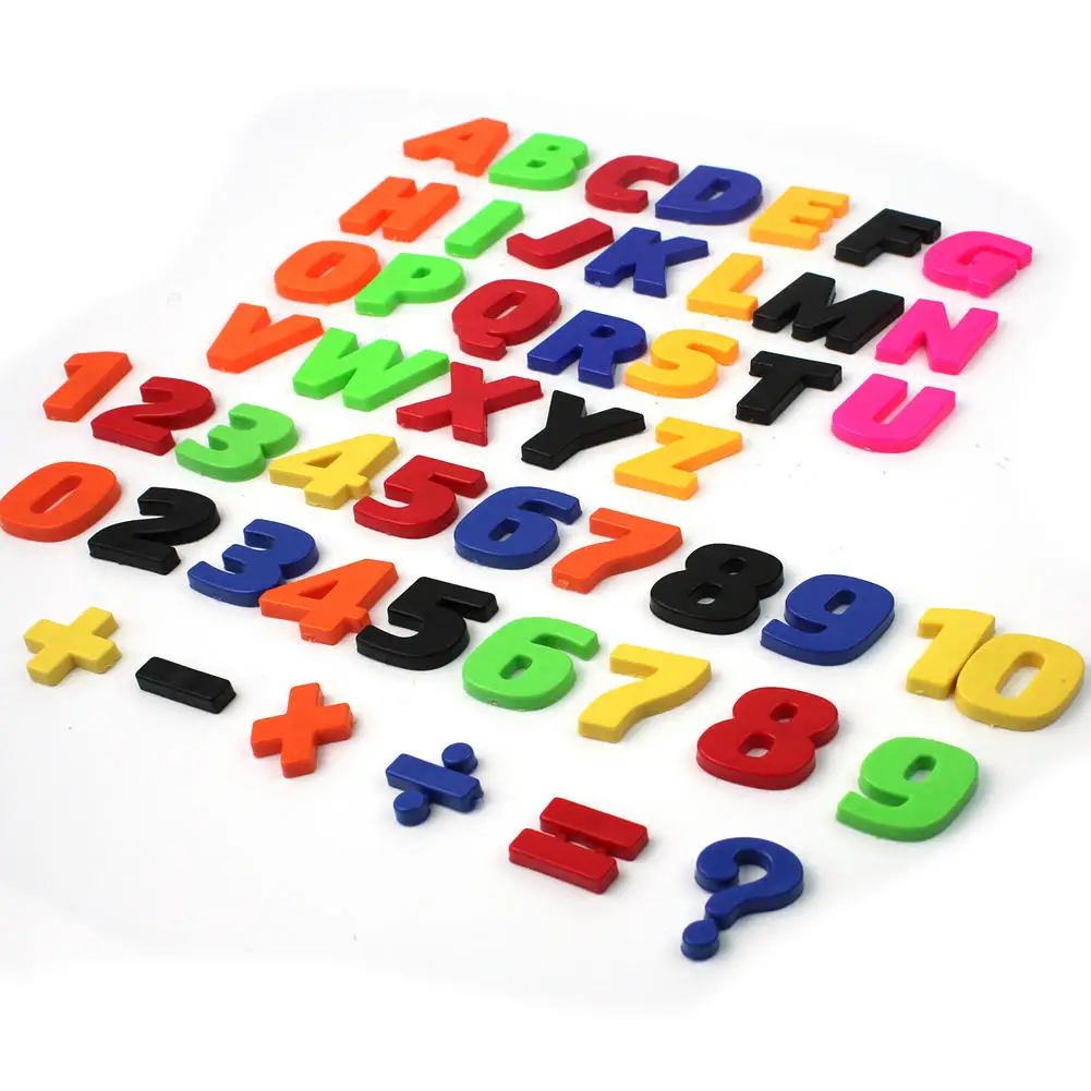 

52pcs Alphanumeric Magnetic Teaching Magnetic Stickers Children Creative Toy Magnet Digital Stickers Set