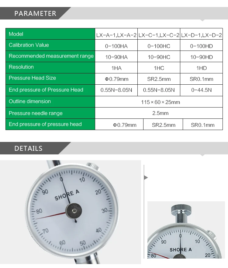 LX-A-2 0-100HA Высокоточный ДВОЙНОЙ УКАЗАТЕЛЬ измеритель твердости для пластика, кожи, резины, мульти-смолы, воска
