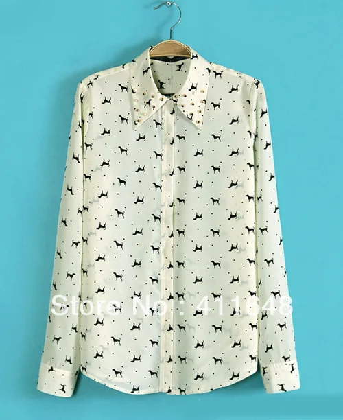 witte blouse met print witte blouse met print
