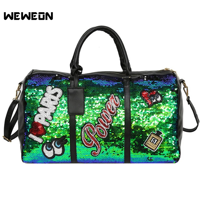 Sequins Sport Bag Women S Pu Gym Travel Tote Bags Stylish Embroidery Handbag Perfume Lady Workout Weekend Duffel Luggage Sequins Sport Bag Women S Pu Gym Travel Tote Bags Stylish Embroidery Handbag Perfume Lady Workout Weekend Duffel Luggage