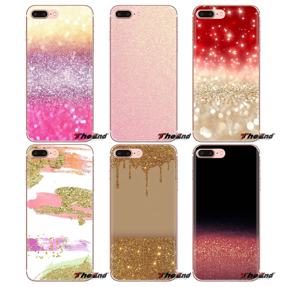 

Gold Pink Glitter Transparent Soft Cases Covers For Xiaomi Mi3 Samsung A10 A30 A40 A50 A60 A70 Galaxy S2 Note 2 Grand Core Prime