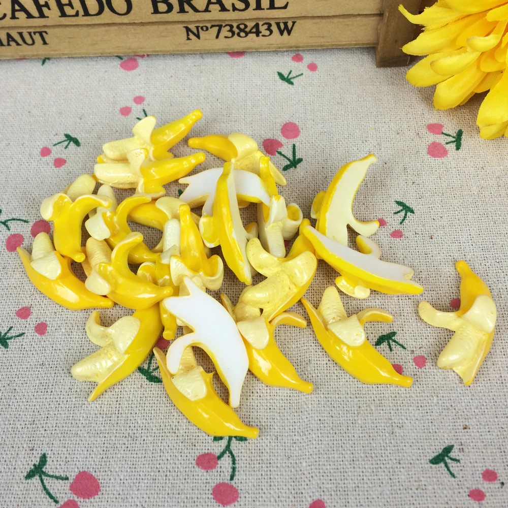 

10Piece Flat Back Resin Cabochon Classic Banana Fake Food DIY Flatback Embellishment Accessories Scrapbooking Decoration:22*32mm