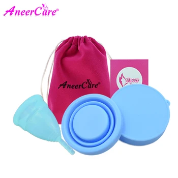 

2 Pcs Medical grade silicone menstrual cup feminine soft cup not sliding sideways healthy safety menstrual cup sterilizer