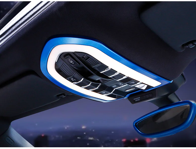 Автомобильный Стайлинг, передний внутренний светильник для чтения, накладка, декоративные полоски, внутренняя крыша, лампы, рамы для Porsche macan Cayenne Panamera