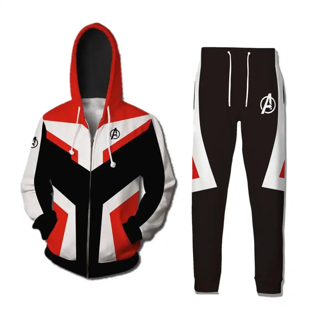 Avengers Endgame Quantum Realm Sweatshirt Advanced Tech Hoodie Cosplay Costumes Jacket Sweatpant Joggers Pants -