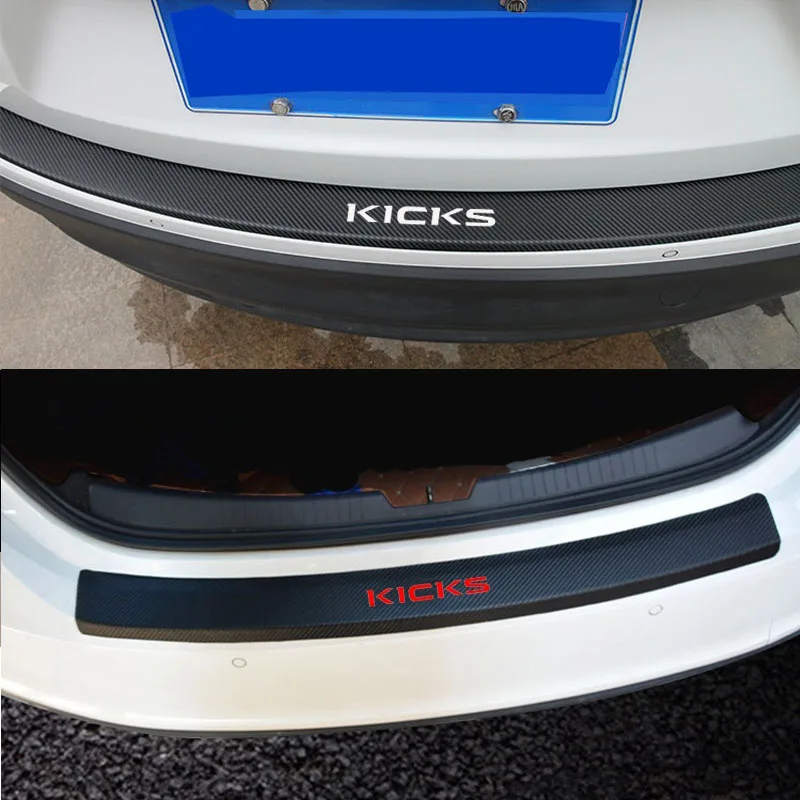 

guard Rear Bumper Trunk Guard Plate Car Accessories For NISSAN Kicks PU leather Carbon fiber Styling After