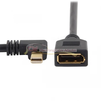 

100PCS/CY Mini DP DisplayPort 90 Degree to DisplayPort Female Cable for Displays Monitors