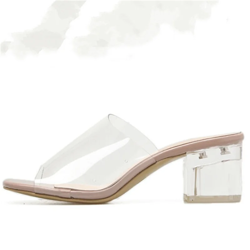 HiHopGirls newSummer Roman Transparent crystal Women Pumps Shoes sexy High Heels fashion Solid color Fish mouth Woman Sandal Women's Shoes