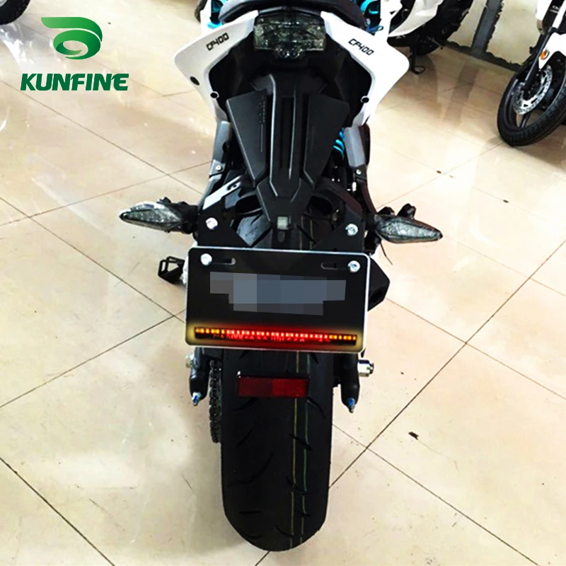 KUNFINE 4PCS Universal Motorcycle LED Turn Signal Indicators light Blinkers Flexible Bendable Amber Light 3 (13) L