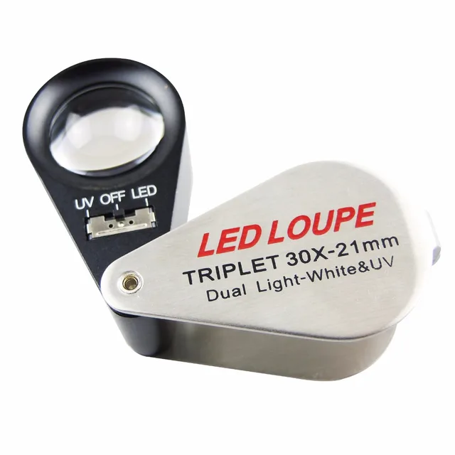 Draagbare Handheld 30x21mm Triplet Loupe Juwelier Loep Vergrootglas ... Draagbare Handheld 30x21mm Triplet Loupe Juwelier Loep Vergrootglas ...