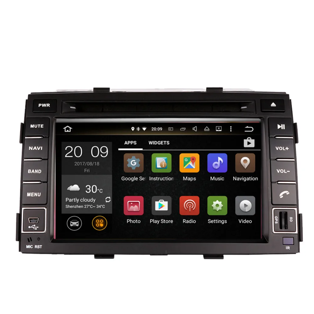 Top Android 7.1/8.0 Car DVD Multimedia Player GPS Navigation For Kia Sorento 2010 2011 2012 Bluetooth Touch Screen Radio FM AM RDS 1
