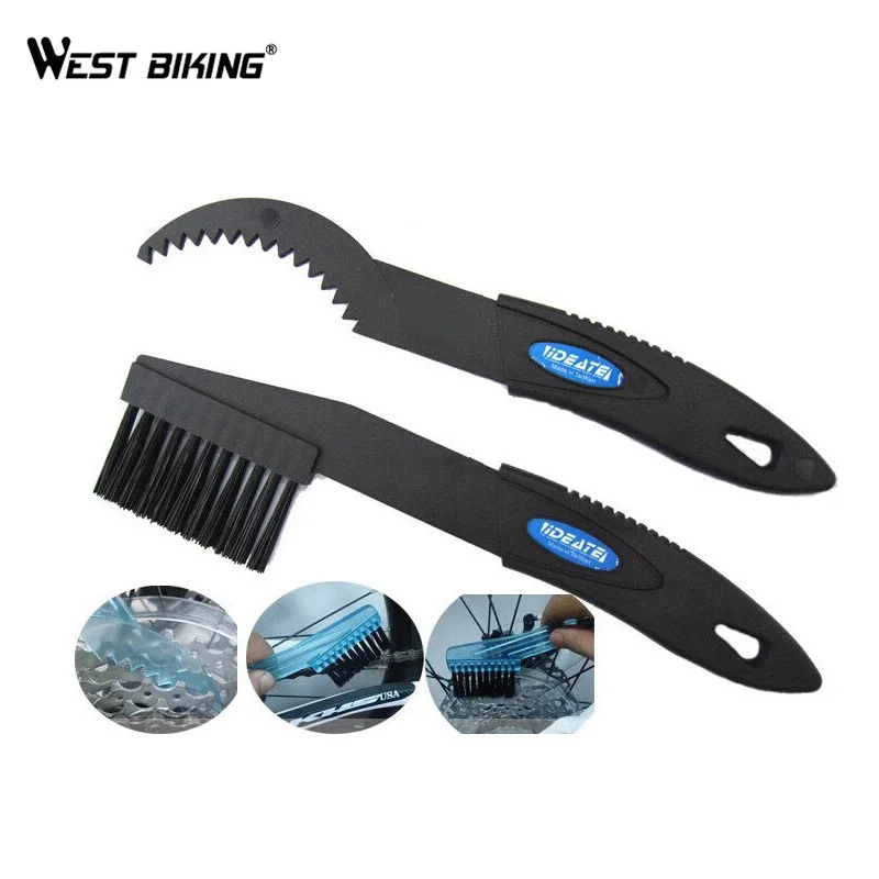 Best WEST BIKING 1 Pair New Soft Portable Bicycle Chain Cleaner Brushes Wash Tools Sets Cycling Chain Protector Bike Chain Cleaner