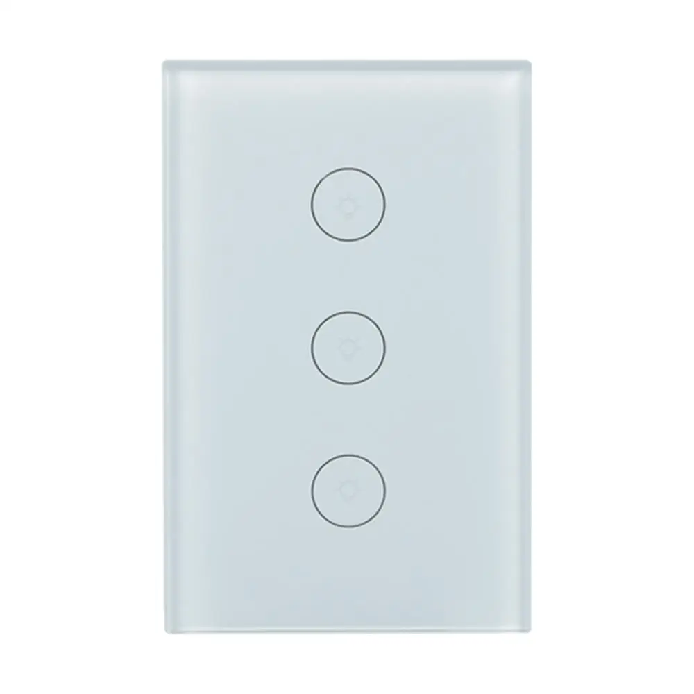 

QIACHIP US Plug 3 Gang 1 Way Wifi Wall Sensor Touch Switch Work With Amazon Alexa Smart Home Remote Control Light Switch Z3