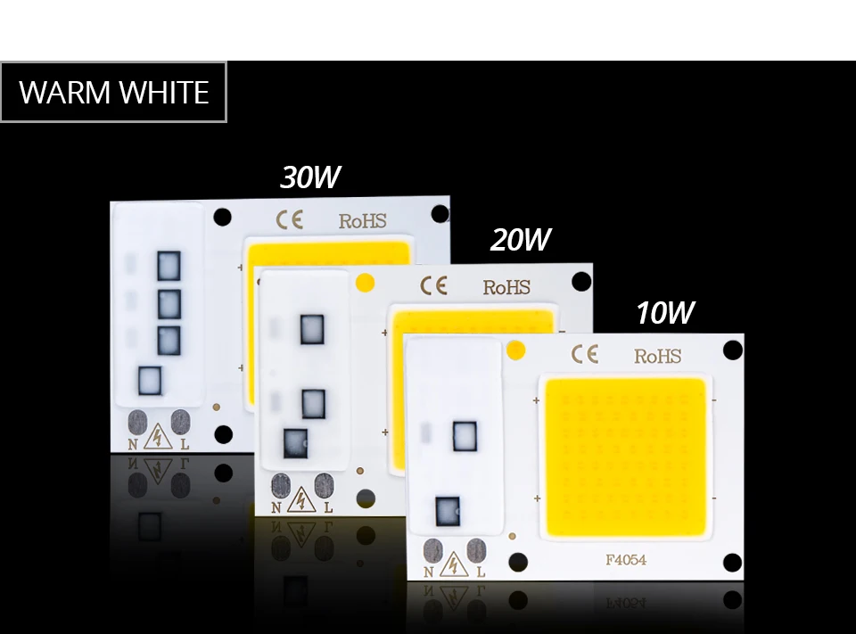 Foxanon COB Чип светодиодный светильник AC110V 220 В 10 Вт 20 Вт 30 Вт Smart IC СВЕТОДИОДНЫЙ матричный диодный массив прожектор для потолочного прожектора