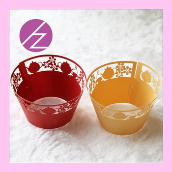 

50 PCS Laser Cut Flower Muffin Cupcake Wrappers for Wedding Decoration Grate Cup Cake Topper for New Year Christmas Party Decor