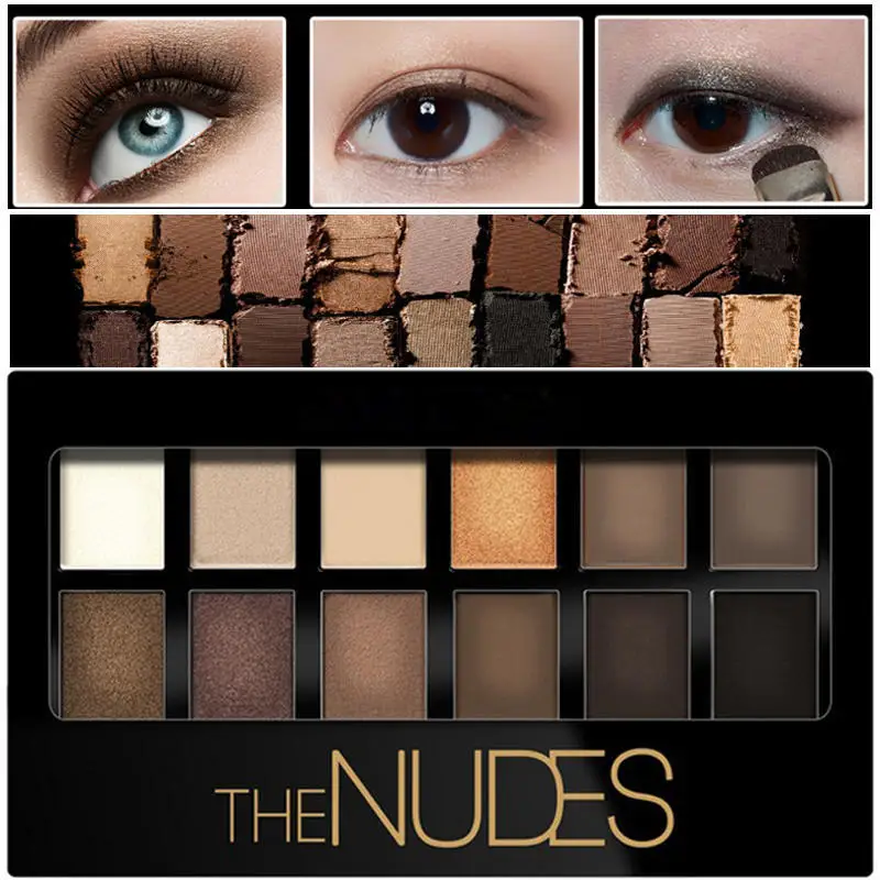 

12 Colors Pigment Bronzer Glitter Matte Eye Shadow Naked Palette