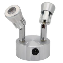 Шкафчик для демонстрации ювелирных изделий лампа, вращающаяся multi head RF дистанционное управление Батарея лампы, 2 головы портативный акцент подзарядки пятно света