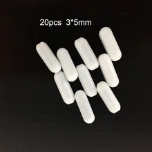 C3x5mm 20 шт PTFE магнитная мешалка миксер мешалки PTFE мешалки белый тефлон спин баров без поворотного кольца