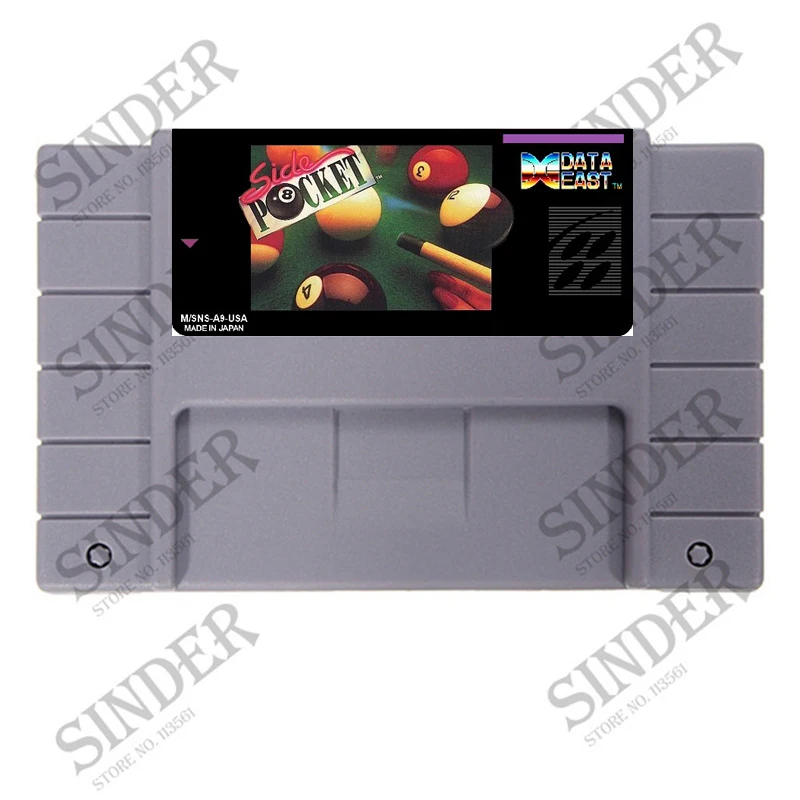 

Side Pocket Good Quality 16 bit Big Gray Game Card For NTSC Game Player