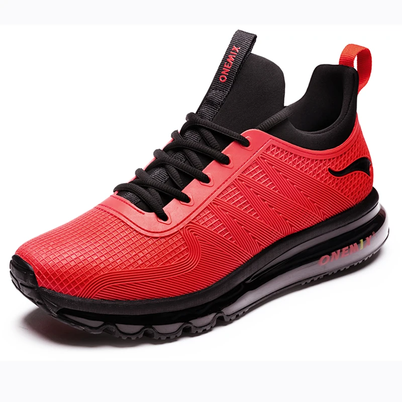ONEMIX/спортивная обувь для мужчин с воздушной подушкой; спортивная обувь с высоким берцем и амортизацией; дышащие белые кроссовки; Уличная обувь для бега