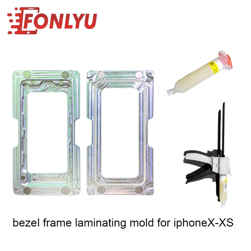 

Magnet Fasten Design Bezel Frame Laminating Mold (With Glue Gun And Glue)For iphoneX/XS LCD Repairing Tool