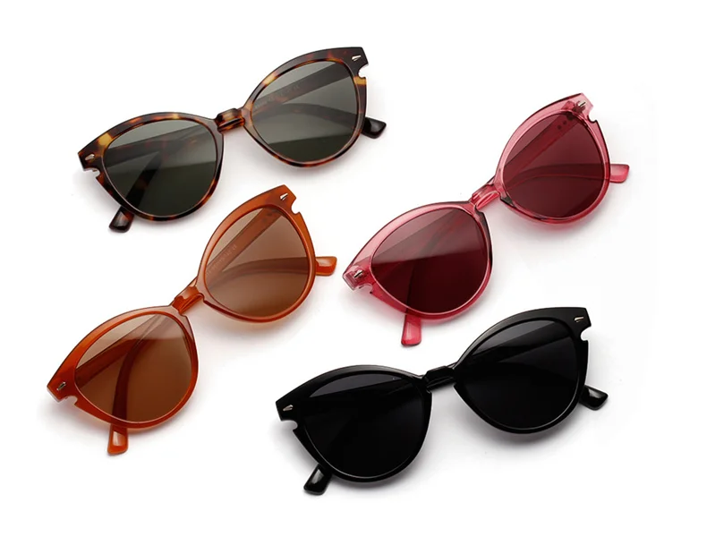 XojoX женские роскошные солнцезащитные очки кошачий глаз модные брендовые дизайнерские высококачественные Винтажные Солнцезащитные очки без оправы UV400 очки
