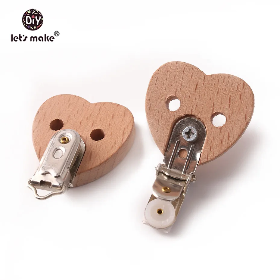

Let's Make Baby Teether 1PC Heart Pacifier Clip With Holes Diy Crafts Accessories Strengthening Tooth Training Teething Toys