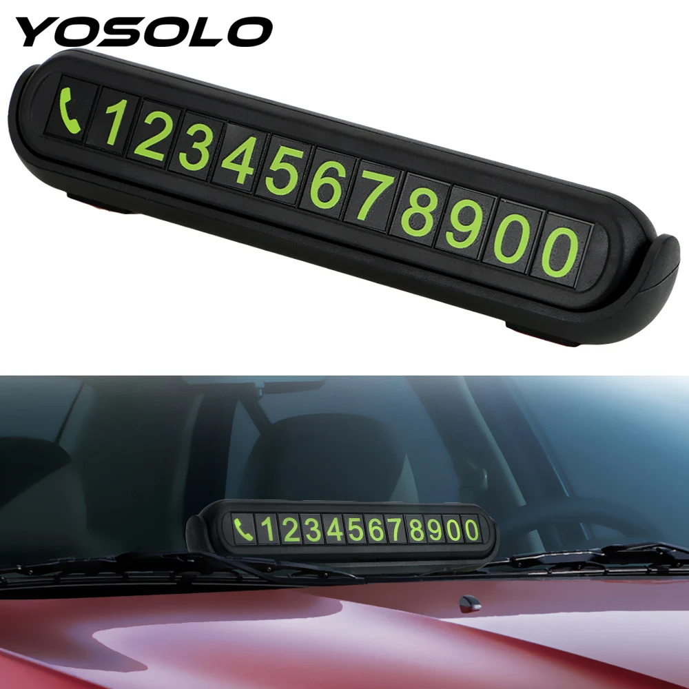 

YOSOLO Car-styling Car Temporary Parking Card Luminous Telephone Number Card Universal Hidden Number Plate With Fragrance Tank