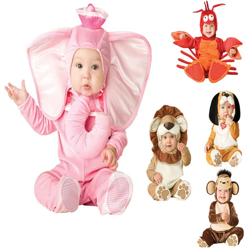 ФОТО New Arrival Jumpsuit Elephant Monkey Lion Owl Elf Pink Horses Penguins Leotard Romper Infant Costumes Baby Costumes Baby Onesie