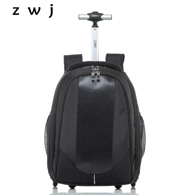 

New Fashion Rolling Luggage PU Travel Bag Checked luggage Trolley Men Trunk Suitcase Travel Trolley Bag