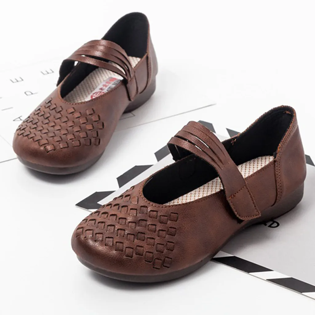 

YOUYEDIAN 2019 shoes woman flat Women's Shoes Made of Genuine leather Large size Slip-on Flat shoes women zapatos de mujer 5#3.5