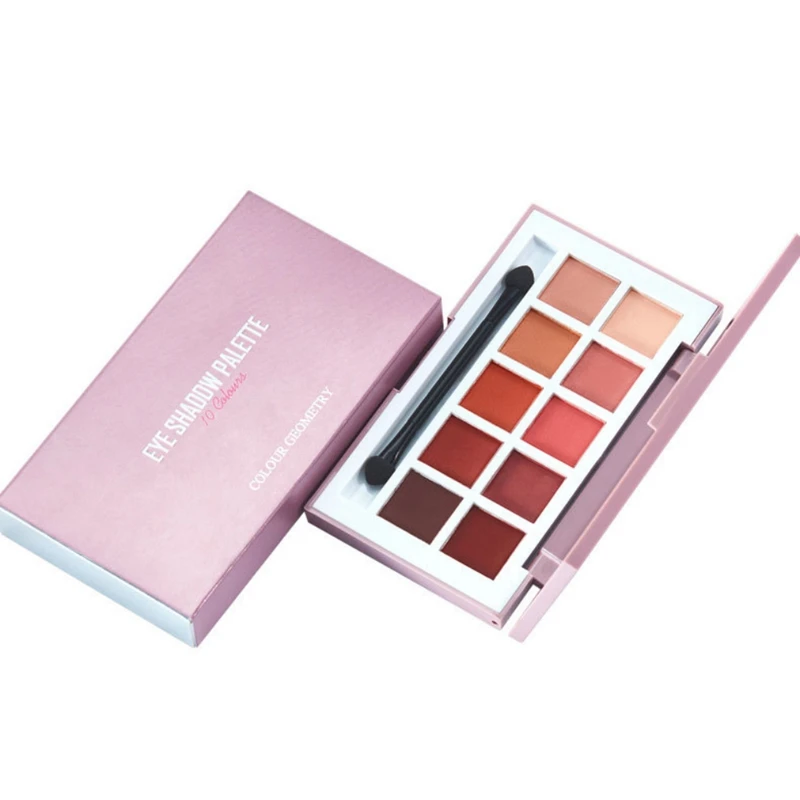 10-color Shimmer матовая палитра теней для век Sweatproof Non-Dizzy Dyeing Silky Eye Shadow Powder