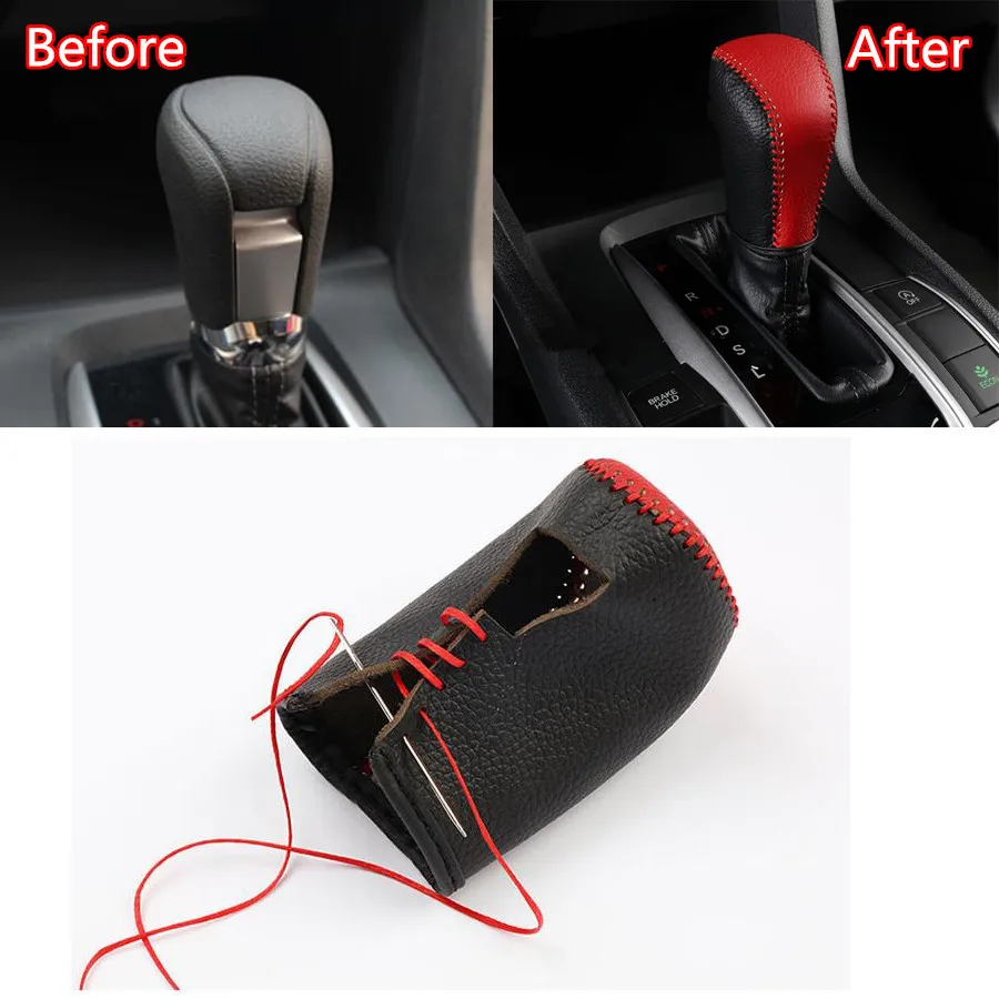 Car Interior Gear Shift Knob Head Cover Collars For Honda Civic 2016