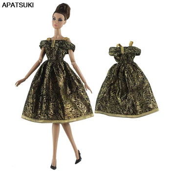 

Black Gold 1/6 Doll Clothes For Barbie Doll Dress Short Party Dress For Barbie Doll Outfits 1:6 Doll Accessories Kids Child Toy