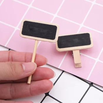 

Memos Label Brand Price Place Number Table Clip Panel Card Mini Blackboard Wood Message Slate Rectangle Clip