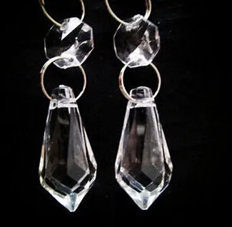 

30pcs Wedding Cake Decorative Crystal Accessory Crystal Octagon Beads connected with 12mm rings Strand