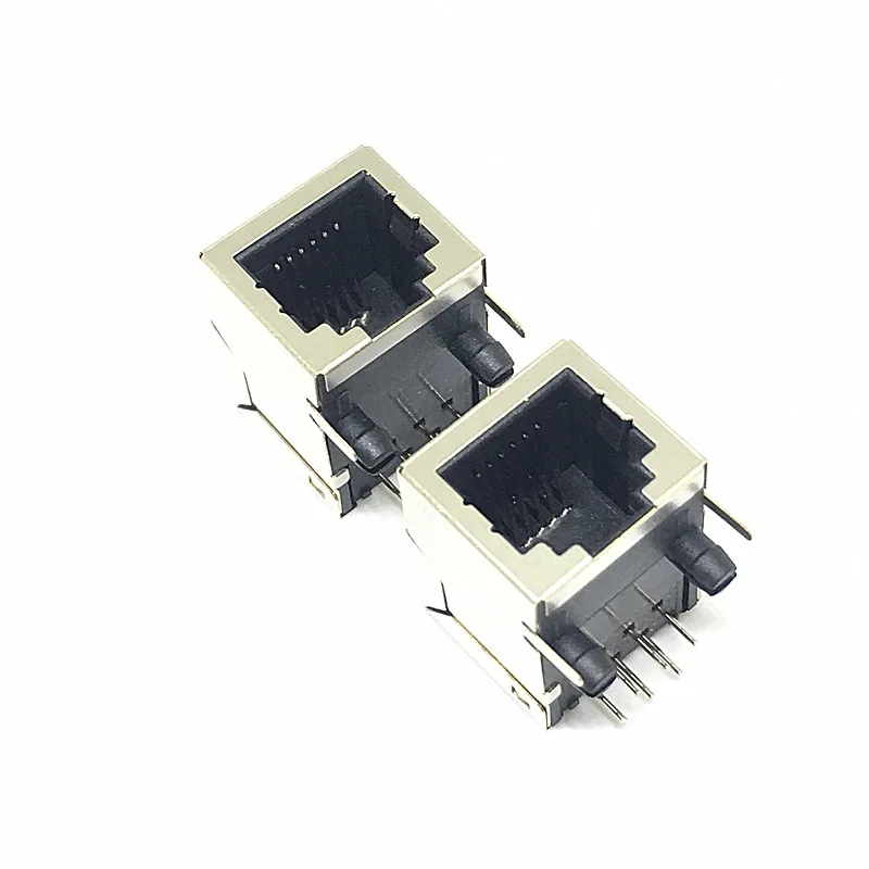 RJ45 Ethernet SOCKET 5224 8P8C DIP Network Jack with shielding copper shell female connector Free shipping      