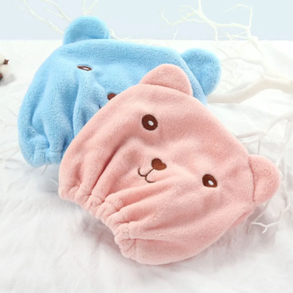 

Dry Hair Hat Soft Velvet Drying Towel Hair Quickly Dry Hat Strong Water Absorption Towel Cap with Cute Animal Style
