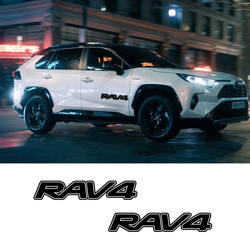  2 PCS Racing Side Stripes Vehicle Decals Stickers Auto Vinyl Graphics For Toyota Rav4