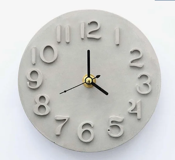 Домашние рукодельные украшения цемент форма в виде часов DIY римский алфавит настенные часы бетонная силиконовая форма - Цвет: Светло-серый