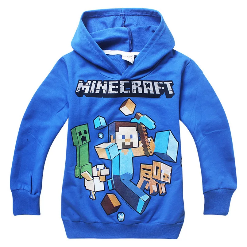 

2019 Children's Clothing MineCraft Spring Autumn Pullover Cotton Sweatshirt Hoodie Long Sleeved T-shirt Minecraft T Shirt Kids