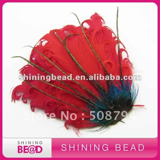 

free shipping red nagorie curly feather pad for baby