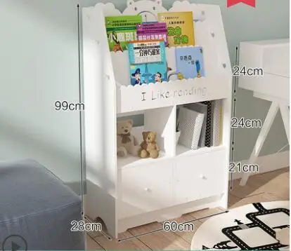 Children's bookshelf floor bookcase cartoon kindergarten baby picture book frame primary school students simple shelf rack .