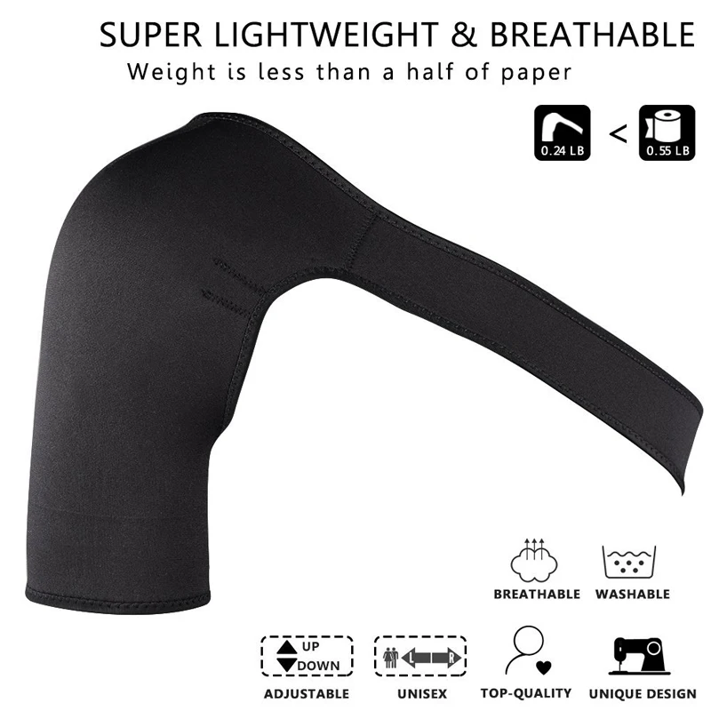 1Pcs Breathable Adjustable  Shoulder Support Brace Unisex Sport Compression Brace Strap Wrap Belt for Rotator Cuff Injury relief