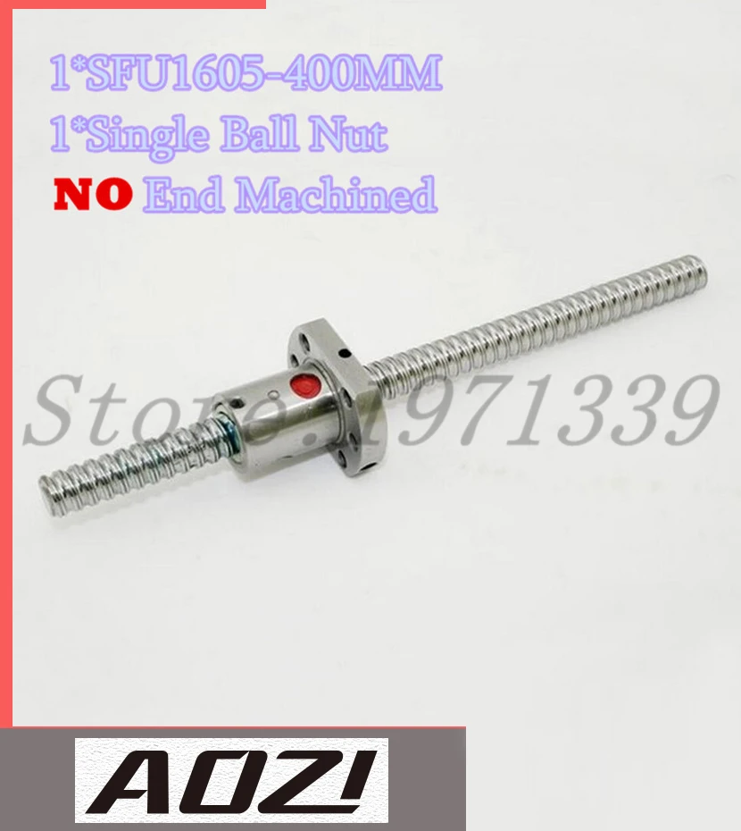 

High Quality SFU1605 400mm RM1605 400mm Rolled Ball Screw 1pc+1pc Ball Nut For SFU1605 No End Machined