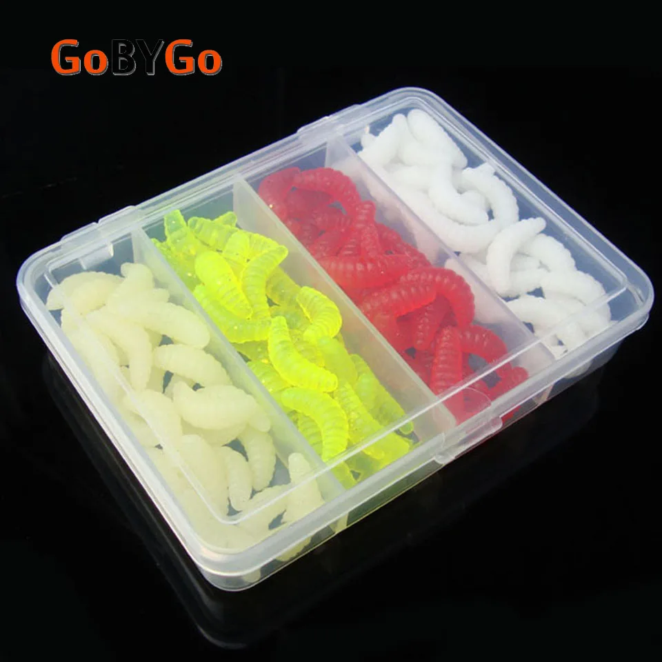 100PCS/Lot 2cm 0.5g fishing lure maggot Grub Soft Lure Baits smell Worms mixed color Fishing Lures Fishy Smell Pesca 100PCS/Lot 2cm 0.5g fishing lure maggot Grub Soft Lure Baits smell Worms mixed color Fishing Lures Fishy Smell Pesca