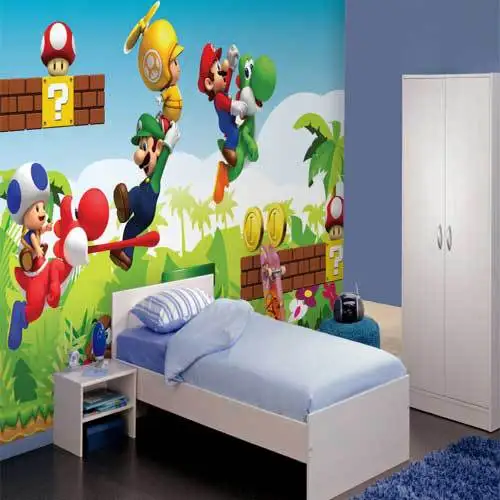 Mario Behang mario muurschildering behang - Mario Behang