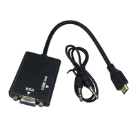1080P Mini HDMI Male to VGA Female Video Converter Adapter HD Cable + 3.5 mm Audio Cable For HD TV,PC,For Orange Pi Mini