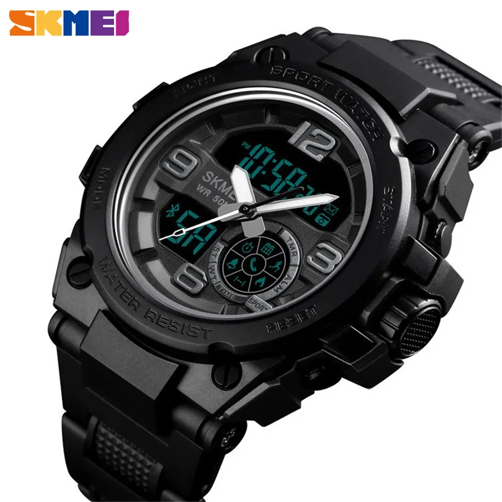 

SKMEI Men Smart Watch Digital Watch Bluetooth Multifunction Sport Waterproof Watch Men Smart Dual Display Watch reloj 1517
