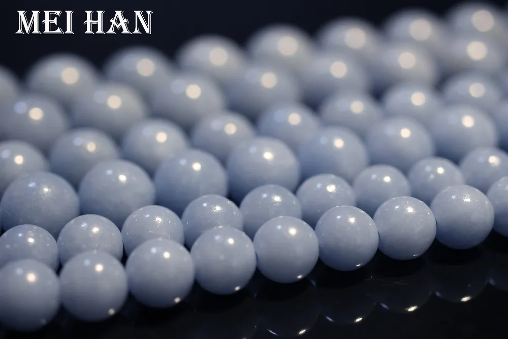 Meihan натуральный Перу ангелит 8 мм, 10 мм, 11,5-12 женское кольцо Шарм голубой драгоценный камень для изготовления ювелирных изделий дизайн